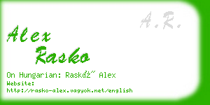 alex rasko business card